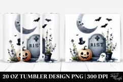 Simple Funny Halloween Clipart with Tombstone 20 Oz Tumbler Product Image 1