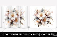 20 Oz Tumbler Sublimation | Jasmine Watercolor Splash Product Image 1