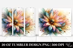 Abstract Pastel Vibrant Shiny Sunflower | 20 oz Tumbler Product Image 1