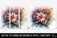 Abstract Pastel Daisy Heart Tumbler | 20 oz Tumbler Product Image 1