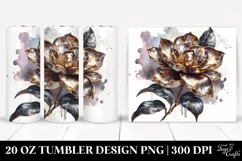 Detailed Shiny Gardenia Watercolor Splash | 20 Oz Tumbler Product Image 1