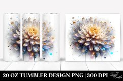 20 Oz Tumbler Sublimation | Chrysanthemum Watercolor Product Image 1