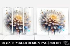 20 Oz Tumbler Sublimation | Chrysanthemum Watercolor Product Image 1