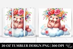 Cute Walrus Sitting 20 Oz Tumbler Product Image 1