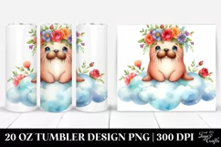 Cute Walrus Sitting 20 Oz Tumbler Product Image 1