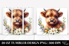 Cute Small Baby Highland Cow | 20 Oz Tumbler Product Image 1
