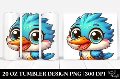 Colorful Cartoon Crazy Looking Kingfisher | 20 Oz Tumbler Product Image 1