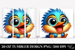 Colorful Cartoon Crazy Looking Kingfisher | 20 Oz Tumbler Product Image 1