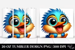 Colorful Cartoon Crazy Looking Kingfisher | 20 Oz Tumbler Product Image 1