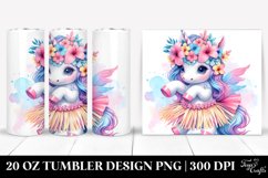 Pastel Baby Unicorn Hula Skirt 20 oz Tumbler Design Product Image 1