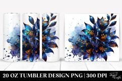 20 Oz Tumbler Sublimation | Golden Lobelia Watercolor Splash Product Image 1