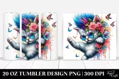 Cute Baby Cat Jumping 20 Oz Tumbler Product Image 1