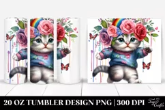 Cute Baby Cat Jumping 20 Oz Tumbler Product Image 1