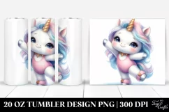 Cute Baby Unicorn Posing as Dancer | 20 Oz Tumbler Product Image 1