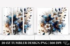 20 Oz Tumbler Sublimation | Golden Lobelia Watercolor Product Image 1