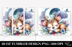 Colorful Cute Baby Deer on the Moon | 20 Oz Tumbler Product Image 1