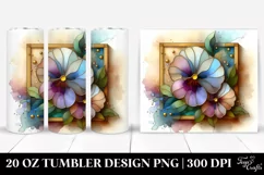 Beautiful Pansy Stained 20 Oz Tumbler Product Image 1