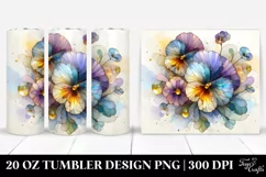 Beautiful Pansy Stained 20 Oz Tumbler Product Image 1