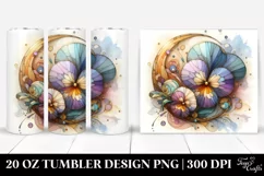 Beautiful Pansy Stained 20 Oz Tumbler Product Image 1