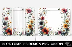 Centered Watercolor Flowers | 20 oz Tumbler Product Image 1