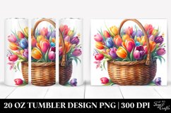 20 Oz Tumbler Sublimation | Colorful Watercolor Basket with Product Image 1