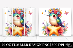 Hummingbird with Flower Crown, 20 Oz Tumbler Product Image 1