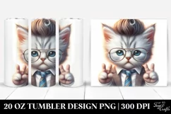 Aggressive Cat Victory Sign 20 Oz Tumbler Product Image 1