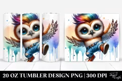 Cute Baby Owl Jumping 20 Oz Tumbler Product Image 1