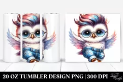 Cute Baby Owl Jumping 20 Oz Tumbler Product Image 1