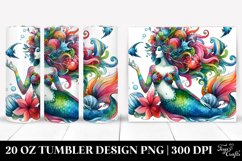 Vibrant Watercolor Dressed Mermaid | 20 oz Tumbler Product Image 1