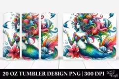 Vibrant Watercolor Dressed Mermaid | 20 oz Tumbler Product Image 1