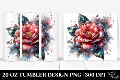 20 Oz Tumbler Sublimation | Shiny Camellia with Metallic Product Image 1