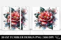 20 Oz Tumbler Sublimation | Shiny Camellia with Metallic Product Image 1