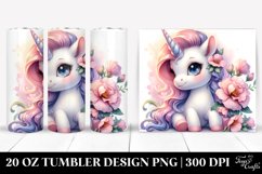 Baby Unicorn with Sweet Pea | 20 Oz Tumbler Product Image 1