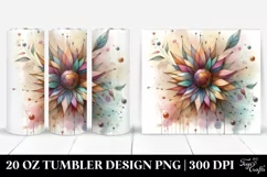 Elegant Sunflower Stained 20 Oz Tumbler Product Image 1