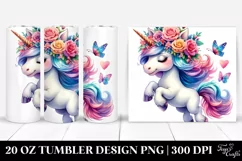 Cute Unicorn Jumping 20 Oz Tumbler Product Image 1