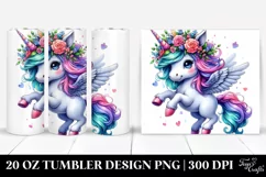 Cute Unicorn Jumping 20 Oz Tumbler Product Image 1