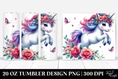 Cute Unicorn Jumping 20 Oz Tumbler Product Image 1