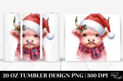 Dumb Highland Cow with Santa Hat, High-Quality 20 Oz Tumbler Product Image 1