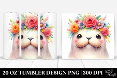 Cute Walrus Adorned 20 Oz Tumbler Product Image 1