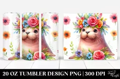 Cute Walrus Adorned 20 Oz Tumbler Product Image 1
