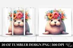 Cute Walrus Adorned 20 Oz Tumbler Product Image 1
