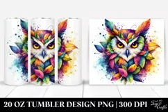 Abstract Watercolor Owl | 20 oz Tumbler Product Image 1