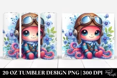 Cute Watercolor Octopus Baby Aviator Suit 20 oz Tumbler Product Image 1