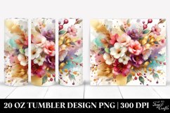 Abstract Watercolor GOLD FOIL Bouquet 20 oz Tumbler Product Image 1