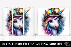 Colorful Baby Unicorn Miner Helmet. 20 Oz Tumbler Design Product Image 1