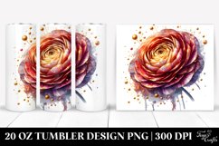 20 Oz Tumbler Sublimation | Shiny Ranunculus with Golden Product Image 1