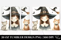 Watercolor Vintage Smiling Witch | 20 oz Tumbler Product Image 1
