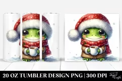 Expressive Baby Frog 20 Oz Tumbler Dressed for Winter Product Image 1