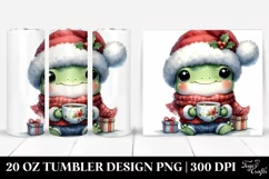 Festive Frog with Tea Cup 20 Oz Tumbler Product Image 1